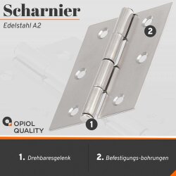 Scharniere 40x40x0,8 mm Edelstahl A2