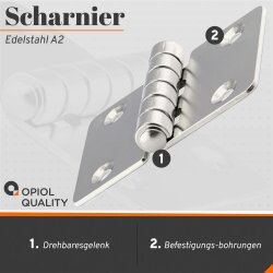 Scharnier 90x60x3mm Edelstahl A2