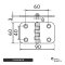Scharnier 90x60x3 mm Edelstahl A2