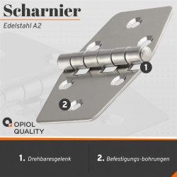 Scharnier 95x60x2mm Edelstahl A2