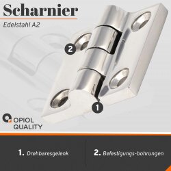 Scharniere 38x38x4,5 mm Edelstahl A4