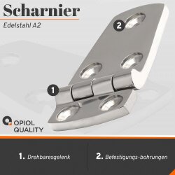 Scharniere 38x76x4,5 mm Edelstahl A4