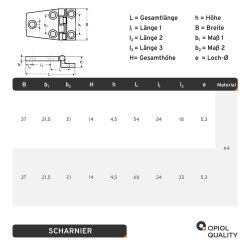 Scharniere 68x37x4,5 mm Edelstahl A4
