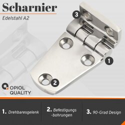 Scharniere 68x37x4,5 mm Edelstahl A4