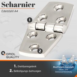 Scharniere 38x102x4,5 mm Edelstahl A4