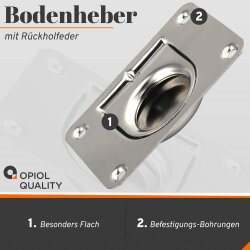 Bodenheber 65x55 mm Edelstahl A2