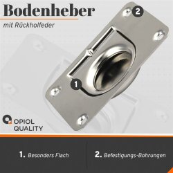 Bodenheber 76x57mm Edelstahl A2