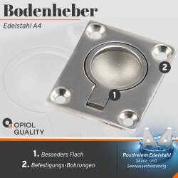 Bodenheber 38x48mm Edelstahl A4