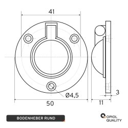 Bodenheber Rund 50 mm