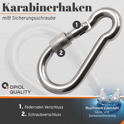 Karabinerhaken mit Mutter 100 mm