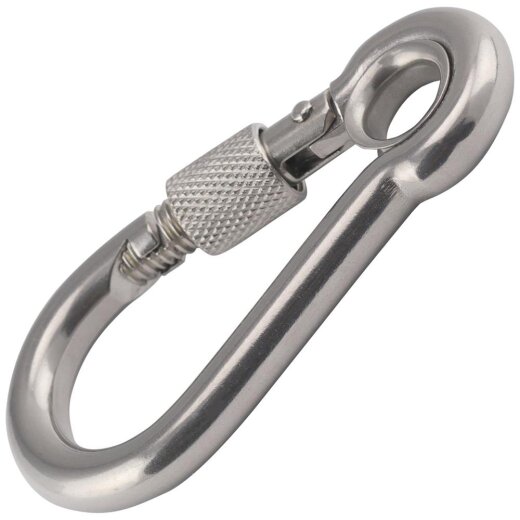 Karabinerhaken mit Muttern und Kausche 80 mm