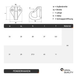 Fenderhaken 37x33mm