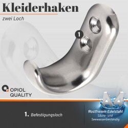 Kleiderhaken Zwei Loch 31x16,5 mm