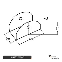 U-Stützprofil 40x28x34 mm