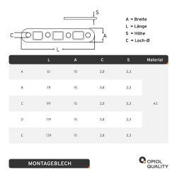 Montageblech 99 mm
