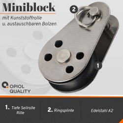 Mini-Block 25 mm Edelstahl A2
