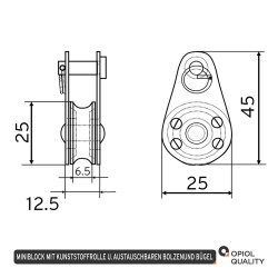 Mini-Block mit Bügel 25 mm