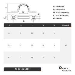 Flachbügel 45x21 mm
