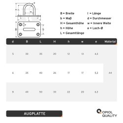 Augplatte Typ B 35x40 mm