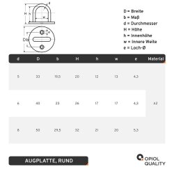 Augplatte Rund Typ A 33 mm