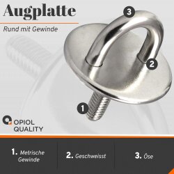 Augplatte Rund mit Gewinde Typ C M10x50