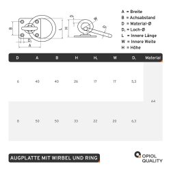 Augplatte 50mm Mit Wirbel und Ring Typ C