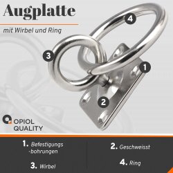 Augplatte mit Wirbel und Ring Typ C 50x50 mm