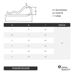 Federstecker 4x78 mm Edelstahl A2