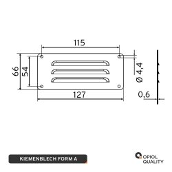 Kiemenblech Typ A 127x66 mm