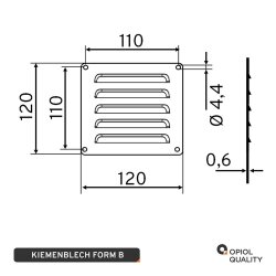 Kiemenblech Typ B 120x12 mm