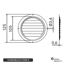 Kiemenblech Typ E 125 mm
