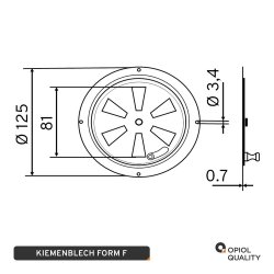 Kiemenblech 125mm Typ F