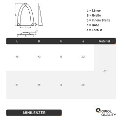 Minilenzer Typ A 43x45 mm