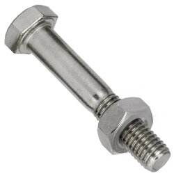 20 Stück Sechskantschrauben mit Schaft DIN 931  M14x50 mit Sechskantmuttern M14 DIN 934 Edelstahl A2