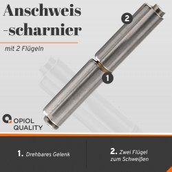 Anschweisscharnier 140 mm Edelstahl A2