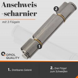 Anschweisscharnier 120mm Edelstahl A2&nbsp;
