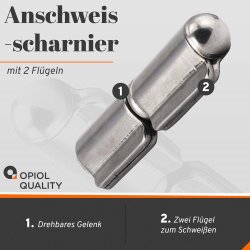 Anschweisscharnier 60 mm Edelstahl A2