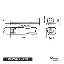 Überfallscharnier-Mm75-Aisi 316