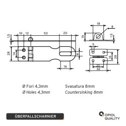 Überfallscharnier Typ A 90 mm Edelstahl A2