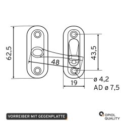 Vorreiber Mit Gegenplatte Edelstahl A2