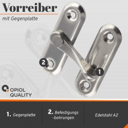 Vorreiber Mit Gegenplatte Edelstahl A2