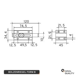 Bolzenriegel 200 mm Edelstahl A2
