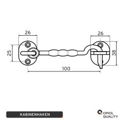 Kabinenhaken 100mm -Aisi316