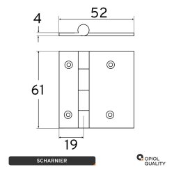 Scharnier - A4 52x61 mm