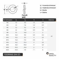 10 Stück Federringe M12 DIN 127 Edelstahl A2