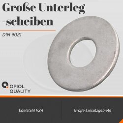 1 Stück Große Unterlegscheiben 7,4 (M7) DIN 9021 Edelstahl A2