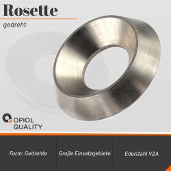1 Stück Rosette (gedreht) für M  6 Edelstahl A2 (NF E 27-619)