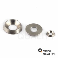 5 Stück Rosette (gedreht) für M  4 Edelstahl A2 (NF E 27-619)