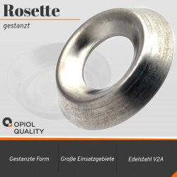 1 Stück Rosette (gestanzt) für M  6 Edelstahl A2 (NF E 27-619)