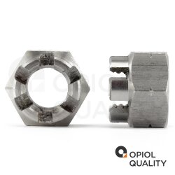 100 Stück Kronenmuttern M20 DIN 935 Edelstahl A2